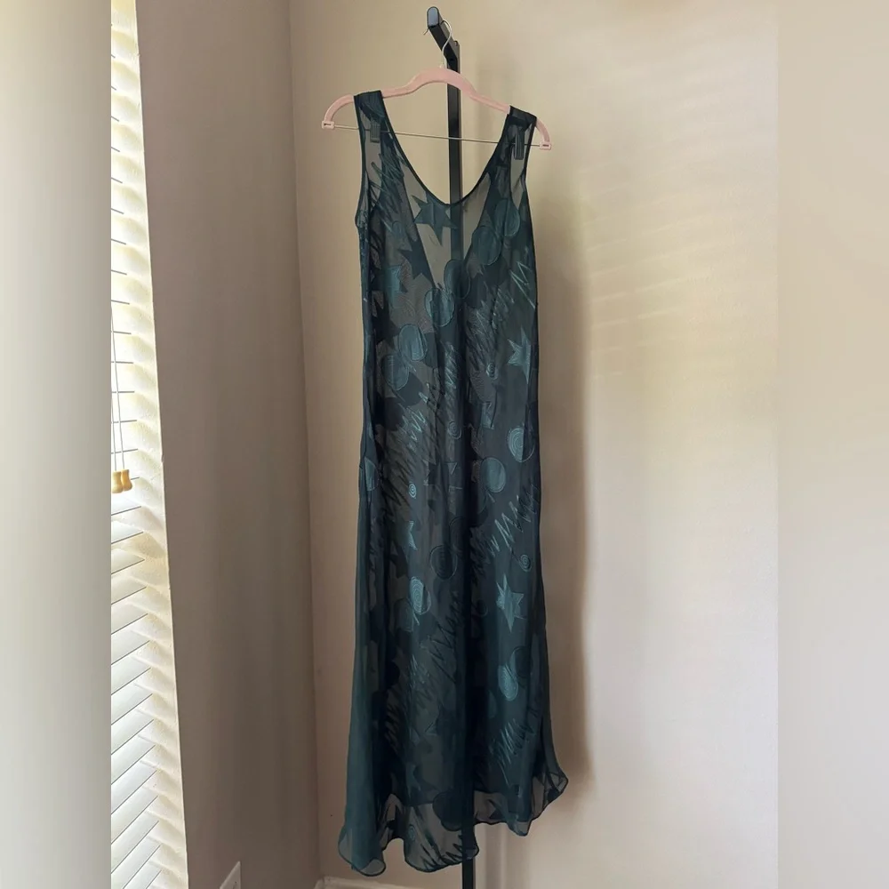 Vintage Victoria’s Secret gold label Sheer green Sleeveless slip Dress - Picture 3 of 9
